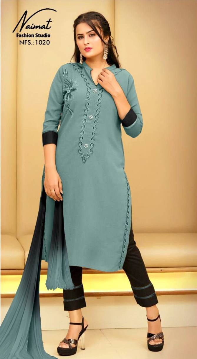 Naimat Fashion Studio 1020 Heavy Georgette Festive Wear Latest Top With Bottom And Dupatta Collection